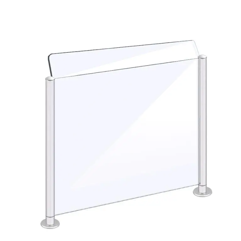 Acrylic Sneeze Guard Mounted to Counter with Rails — Acrylic Sneeze Guards for Counter | Nova Display Systems
