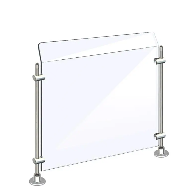 Acrylic Sneeze Guard Mounted to Counter with Rods — Acrylic Sneeze Guards for Counter | Nova Display Systems
