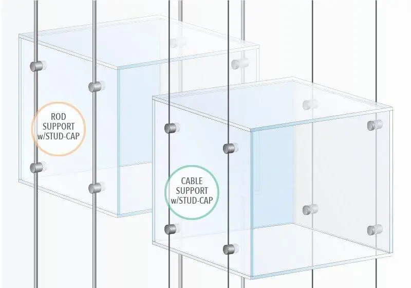 Acrylic Showcase Display Mounting — Hardware Options | Nova Display Systems