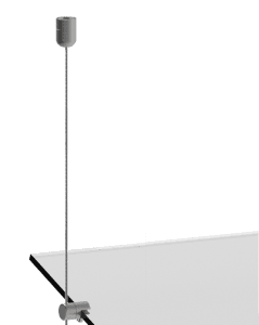 Ceiling-to-Floor 1.5mm Cable Suspension for Acrylic Sloping Shelves | Nova Display Systems