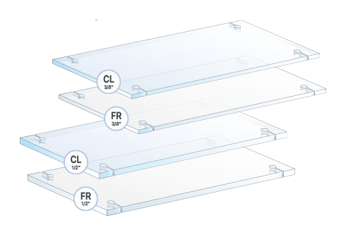 Clear/Frost Acrylic Shelves with Drilled and Slotted / Removable | Nova Display Systems