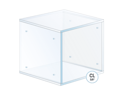 Clear/Frost Acrylic Showcase with Open Front and Back | Nova Display Systems