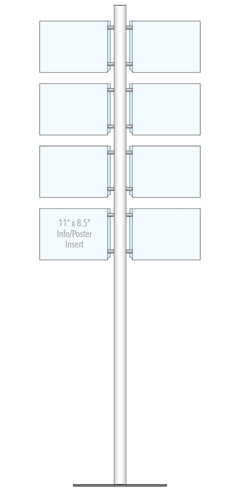 KFIP-002 Info-Post Floor-Standing Display Kit with Single Post | Nova Display Systems