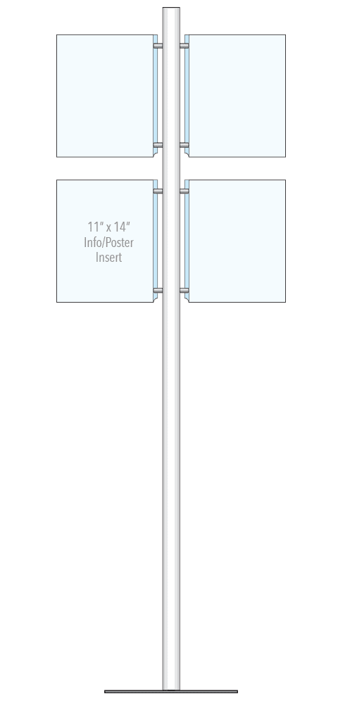 KFIP-003 Info-Post Floor-Standing Display Kit with Single Post | Nova Display Systems