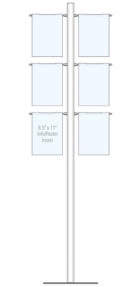 KFIP-004 Info-Post Floor-Standing Display Kit with Single Post | Nova Display Systems