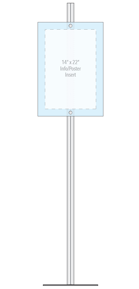 KFIP-008 Info-Post Floor-Standing Display Kit with Single Post | Nova Display Systems