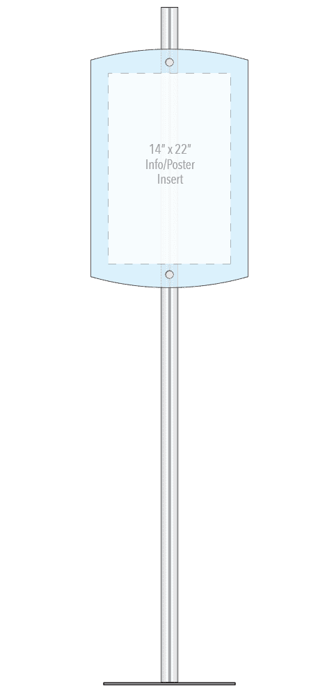 KFIP-010 Info-Post Floor-Standing Display Kit with Single Post | Nova Display Systems