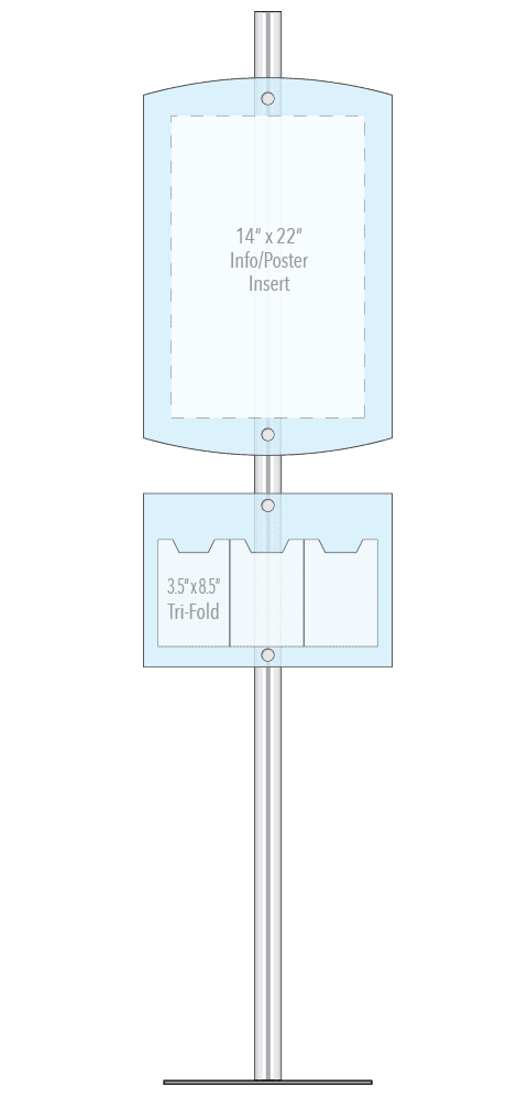 KFIP-011 Info-Post Floor-Standing Display Kit with Single Post | Nova Display Systems