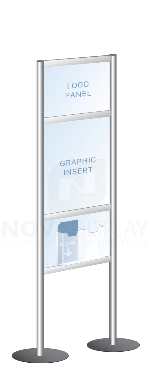 KFST-004 Stack-On Floor-Standing Display Kit for Graphic Inserts and Brochure Holders | Nova Display Systems