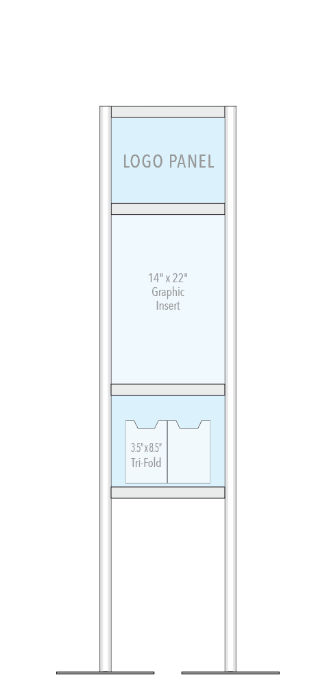 KFST-004 Stack-On Floor-Standing Display Kit for Graphic Inserts and Brochure Holders | Nova Display Systems