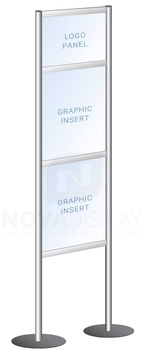 KFST-005 Stack-On Floor-Standing Display Kit for Graphic Inserts and Brochure Holders | Nova Display Systems