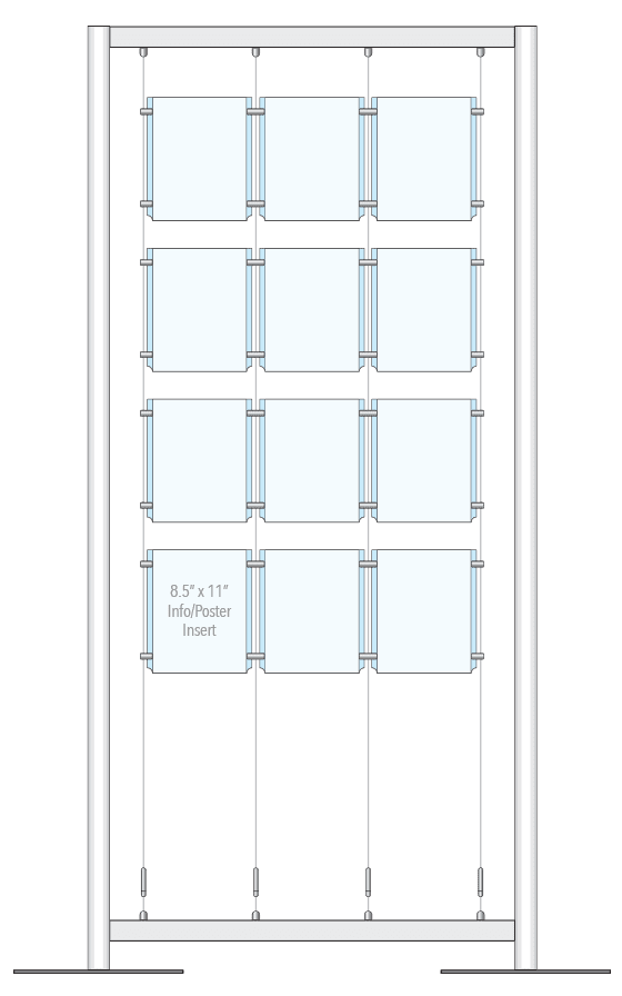 KFTR-013 Free-Style Floor-Standing Display Kit with Cable Suspension | Nova Display Systems