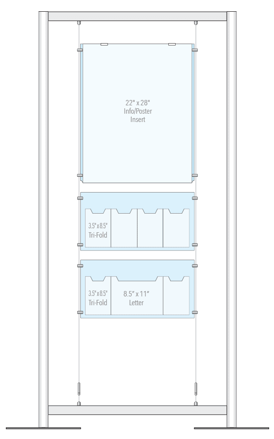 KFTR-021 Free-Style Floor-Standing Display Kit with Cable Suspension | Nova Display Systems