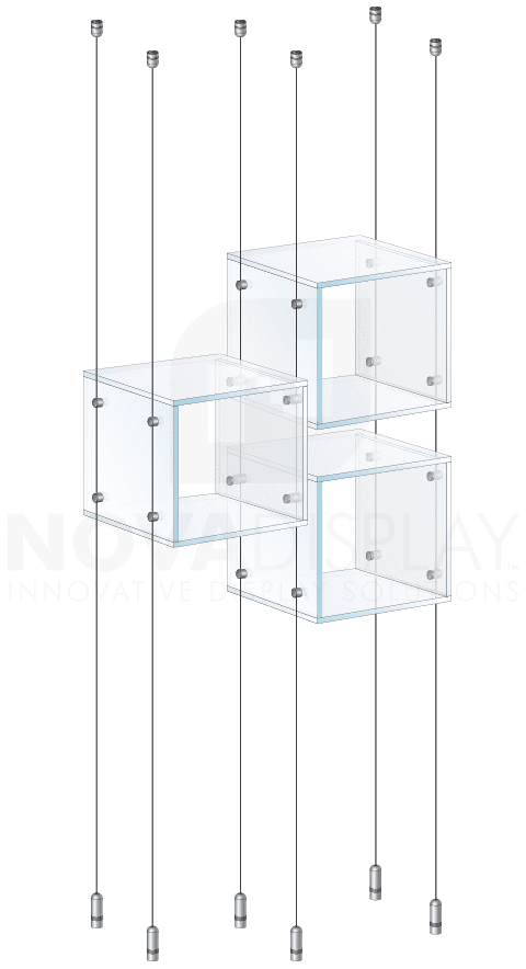 KSC-009 Cable Suspended Acrylic Showcase Display Kit for Merchandise and Collectibles / Ceiling-to-Floor Cable Suspension | Nova Display Systems