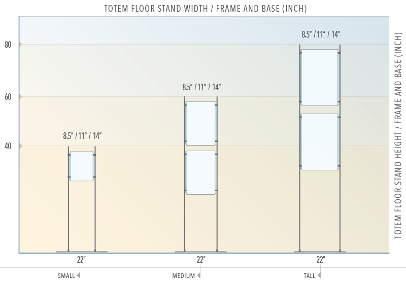 Totem Floor Display with 10mm Rod System — Standard Stand Sizes | Nova Display Systems