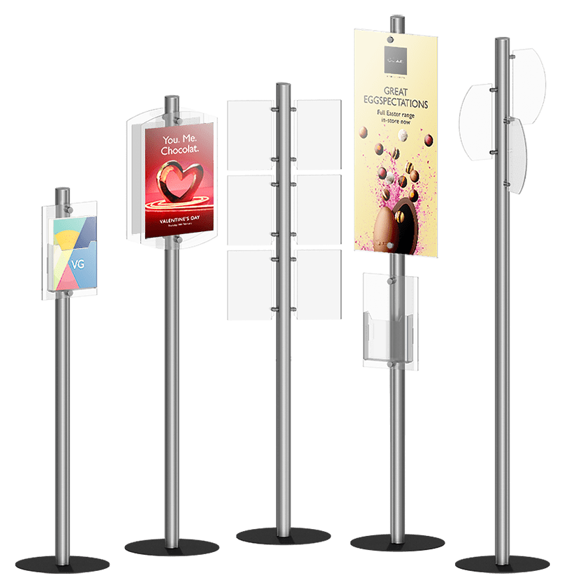 Info-Post Floor Display Stands | Nova Display Systems