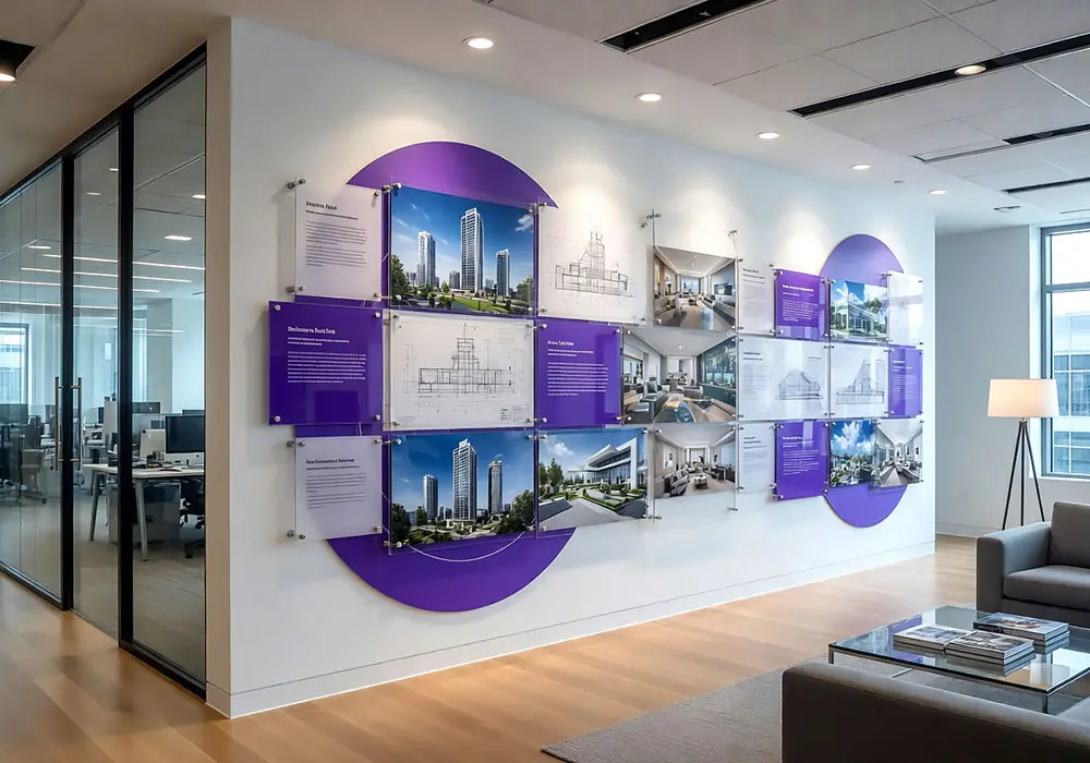 W2540 — Frameless Acrylic Frames with Standoff for Showcasing Architectural Projects and Renders | Design Concept