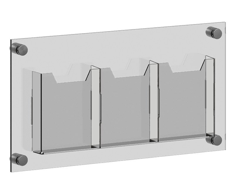 Acrylic Literature Holders — Multi-Pocket for Standoff Wall Mounting | Nova Display Systems