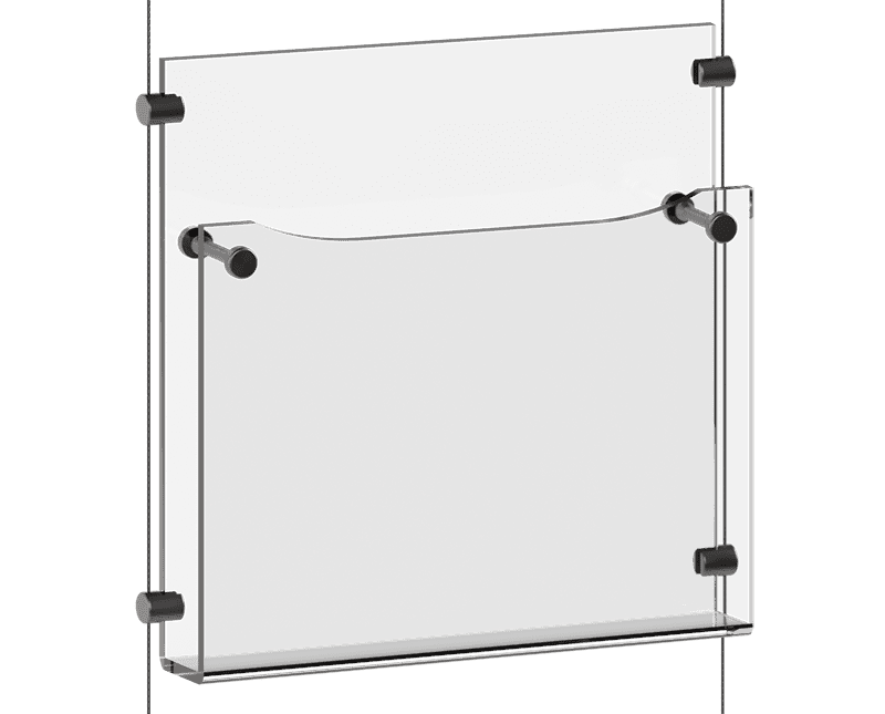 Acrylic Magazine Holders — Heavy-Duty for Cable/Rod Suspension | Nova Display Systems