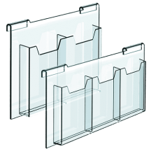 Hook-on Acrylic Literature Holders for 6mm Horizontal Rods | Nova Display Systems
