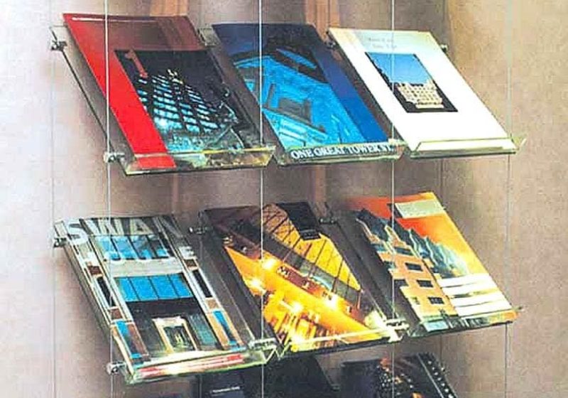 C2006 — Cable Suspended Acrylic Sloping Shelves