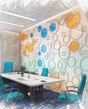 DR1109 — Decorative Acrylic Screen Wall-Mounted with Standoff System | Design Concept