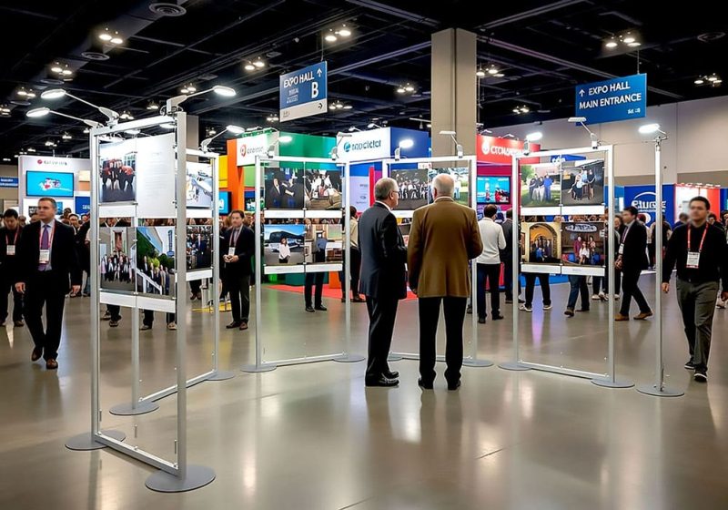 M1611 — Floor-Standing Modular Displays with Cable Systems | Design Concept
