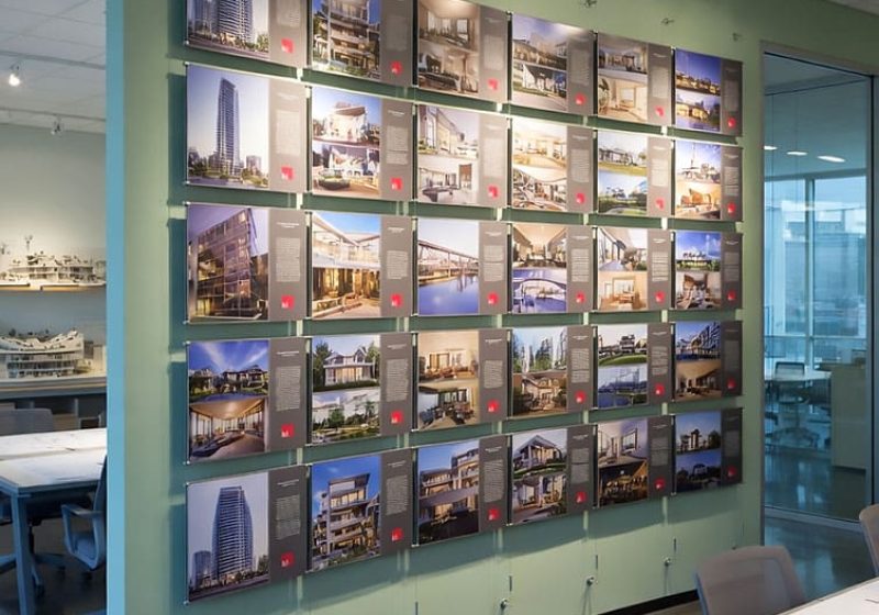 P1012 — Rendered Architectural Photo Wall Display Suspended with Cable Systems | Design Concept